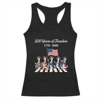 250 Years Of Freedom Racerback Tank Top Silly Goose Patriotic 4th of July