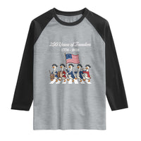 250 Years Of Freedom Raglan Shirt Silly Goose Patriotic 4th of July