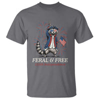 Feral & Free Funny Raccoon 4th of July T Shirt USA 250 Years Freedom Independence Anniversary Gift