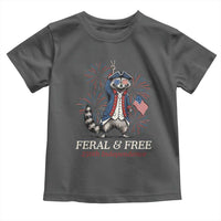 Feral & Free Funny Raccoon 4th of July Toddler T Shirt USA 250 Years Freedom Independence Anniversary Gift