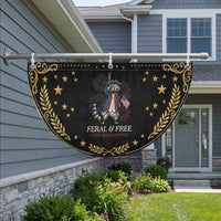 Feral and Free Funny Raccoon 4th of July Patriotic Fan Flag USA 250 Years Freedom Independence Anniversary Gift