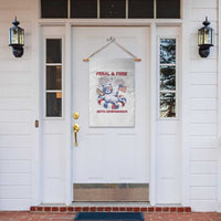 Feral and Free Funny Raccoon 4th of July Garden Flag 250 Years Of Freedom