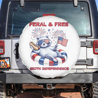 Feral and Free Funny Raccoon 4th of July Spare Tire Cover 250 Years Of Freedom