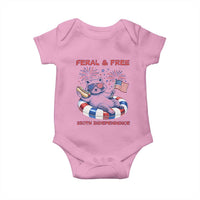 Feral & Free Funny Raccoon 4th of July Baby Onesie 250 Years Of Freedom