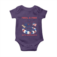 Feral & Free Funny Raccoon 4th of July Baby Onesie 250 Years Of Freedom