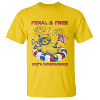 Feral & Free Funny Raccoon 4th of July T Shirt 250 Years Of Freedom