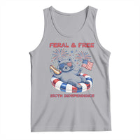 Feral and Free Funny Raccoon 4th of July Tank Top 250 Years Of Freedom