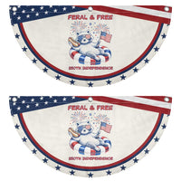 Feral and Free Funny Raccoon 4th of July Patriotic Fan Flag 250 Years Of Freedom