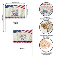 Feral and Free Funny Raccoon 4th of July Patriotic Handheld Flag 250 Years Of Freedom TS14