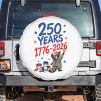 250th Anniversary USA Spare Tire Cover Patriotic Raccoon American Flag 4th of July