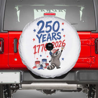 250th Anniversary USA Spare Tire Cover Patriotic Raccoon American Flag 4th of July