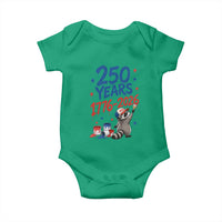 250th Anniversary USA Baby Onesie Patriotic Raccoon 4th of July American Flag