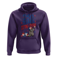 250th Anniversary USA Hoodie Patriotic Raccoon American Flag 4th of July