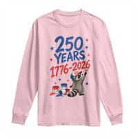 250th Anniversary USA Long Sleeve Shirt Patriotic Raccoon 4th of July American Flag