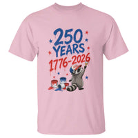 250th Anniversary USA T Shirt Patriotic Raccoon American Flag 4th of July