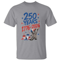 250th Anniversary USA T Shirt Patriotic Raccoon American Flag 4th of July