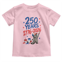 250th Anniversary USA Toddler T Shirt Patriotic Raccoon 4th of July American Flag