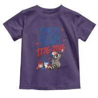 250th Anniversary USA Toddler T Shirt Patriotic Raccoon 4th of July American Flag
