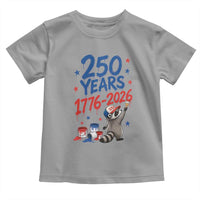 250th Anniversary USA Toddler T Shirt Patriotic Raccoon 4th of July American Flag