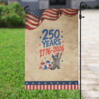 250th Anniversary USA Patriotic Garden Flag Patriotic Raccoon American Flag 4th of July