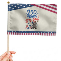 250th Anniversary USA Patriotic Handheld Flag Patriotic Raccoon American Flag 4th of July