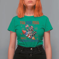 Y'all were Feral But I Low Key Love You T Shirt For Women Raccoon Cute Teacher 4th of July