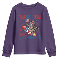 Y'all were Feral But I Low Key Love You Youth Sweatshirt Raccoon Cute Teacher 4th of July