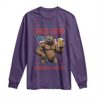 It's Not A Dad BOD It's A Father Figure Long Sleeve Shirt Dad Bear Drinking Beer 4th of July