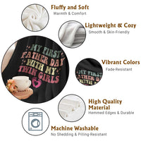 My First Fathers Day With Twin Girls Throw Blanket Funny New Dad Gift
