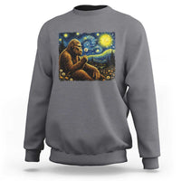 Bigfoot Blowing Dandelion Starry Night Sweatshirt Cryptid Mythical Creature National Park Monster Gift