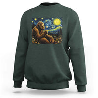 Bigfoot Blowing Dandelion Starry Night Sweatshirt Cryptid Mythical Creature National Park Monster Gift