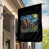 Bigfoot Blowing Dandelion Starry Night Garden Flag Sasquatch Dad Fathers Day Father Son Matching