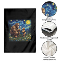 Bigfoot Blowing Dandelion Starry Night Garden Flag Sasquatch Dad Fathers Day Father Son Matching