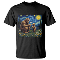 Bigfoot Blowing Dandelion Starry Night T Shirt Sasquatch Dad Fathers Day Father Son Matching