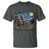 Bigfoot Blowing Dandelion Starry Night T Shirt Sasquatch Dad Fathers Day Father Son Matching