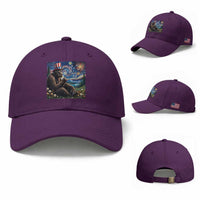 Bigfoot Blowing Dandelion Baseball Cap Sasquatch Van Gogh Starry Night 4th of July