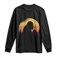 Bigfoot Blowing Dandelion Long Sleeve Shirt Retro Sunset Forest