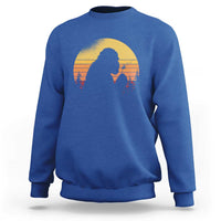 Bigfoot Blowing Dandelion Sweatshirt Retro Sunset Forest