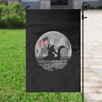 Bigfoot Loch Ness Monster 4th of July Garden Flag Funny Cryptid Moon Night