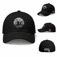 Bigfoot Loch Ness Monster 4th of July Baseball Cap Funny Cryptid Moon Night