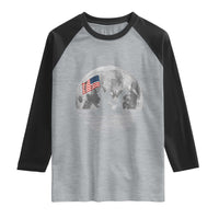 Bigfoot Loch Ness Monster 4th of July Raglan Shirt Funny Cryptid Moon Night