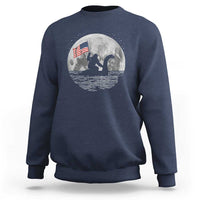 Bigfoot Loch Ness Monster 4th of July Sweatshirt Funny Cryptid Moon Night