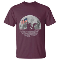 Bigfoot Loch Ness Monster 4th of July T Shirt Funny Cryptid Moon Night