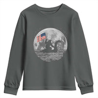 Bigfoot Loch Ness Monster 4th of July Youth Sweatshirt Funny Cryptid Moon Night