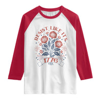 Resist Like its 1776 Raglan Shirt Vintage Boho Floral Subtle 250th Anniversary
