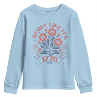 Resist Like its 1776 Youth Sweatshirt Vintage Boho Floral Subtle 250th Anniversary