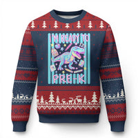 Funny Dinosaur First Day of School Pre-k Kindergarten Ugly Christmas Sweater I'm Ready To Pre K