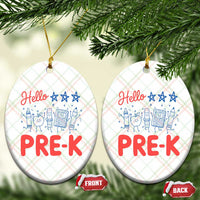 First Day of Pre-K Boys Girls Toddler Preschool Patriotic US Ceramic Ornament