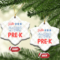 First Day of Pre-K Boys Girls Toddler Preschool Patriotic US Ceramic Ornament