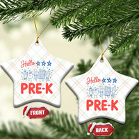 First Day of Pre-K Boys Girls Toddler Preschool Patriotic US Ceramic Ornament